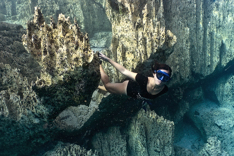 Freediving in Barracuda Lake Coron