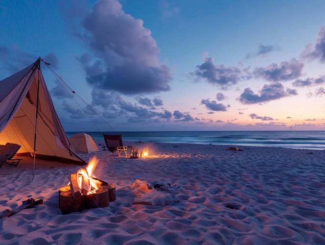 camping at the beach in Coron Palalwan